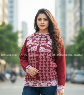 Floral & Geometric Knit Cardigan