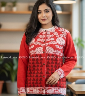 Floral & Geometric Knit Cardigan