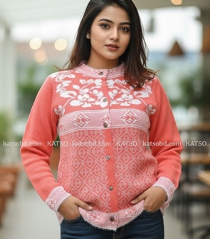 Floral & Geometric Knit Cardigan