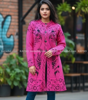 Longline Button-Front Cardigan