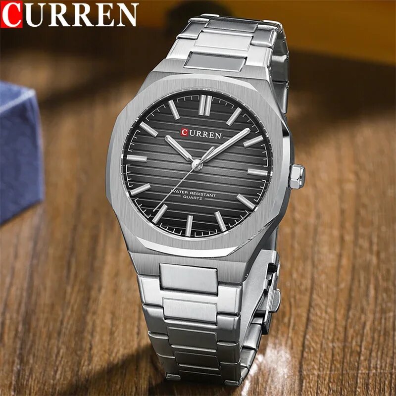 CURREN 8456 NEW silver black